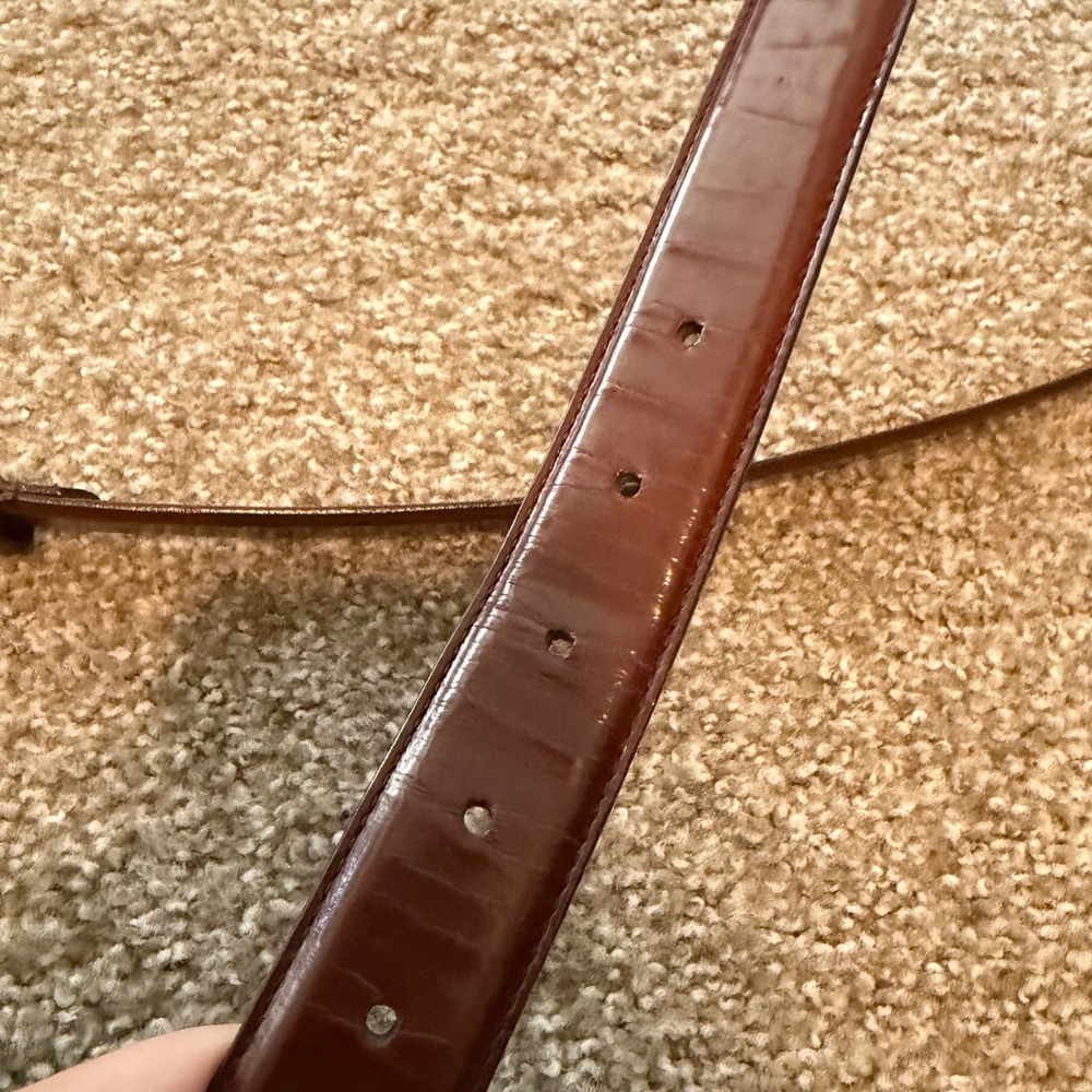 Vintage Coach belt brown cowhide leather brass buckle 38" classic minimalist - Picture 2 of 4